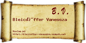 Bleicöffer Vanessza névjegykártya